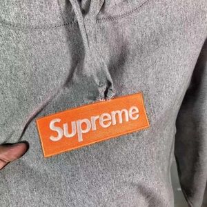 supreme box logo grey orange